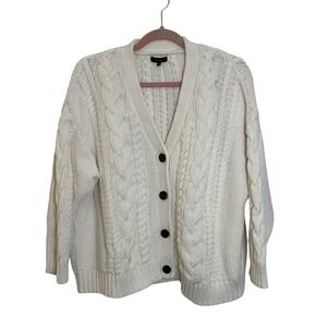 Quince Cream Cable Knit Cardigan